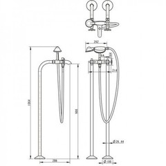 ОТДЕЛЬНО СТОЯЩИЙ СМЕСИТЕЛЬ ДЛЯ ВАННЫ BRAVAT SAMMER RAIN F677111C-B