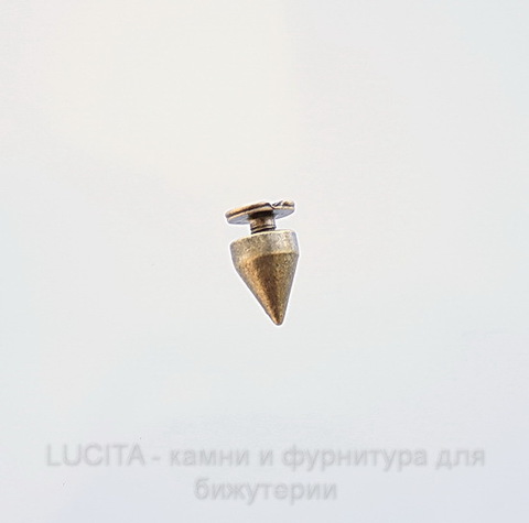 Шип винтовой из 2х частей (цвет - античная бронза) 10х7 мм, 7х6 мм