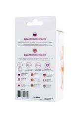 Розовая анальная втулка Diamond Heart с прозрачным кристаллом - 9,5 см. - 