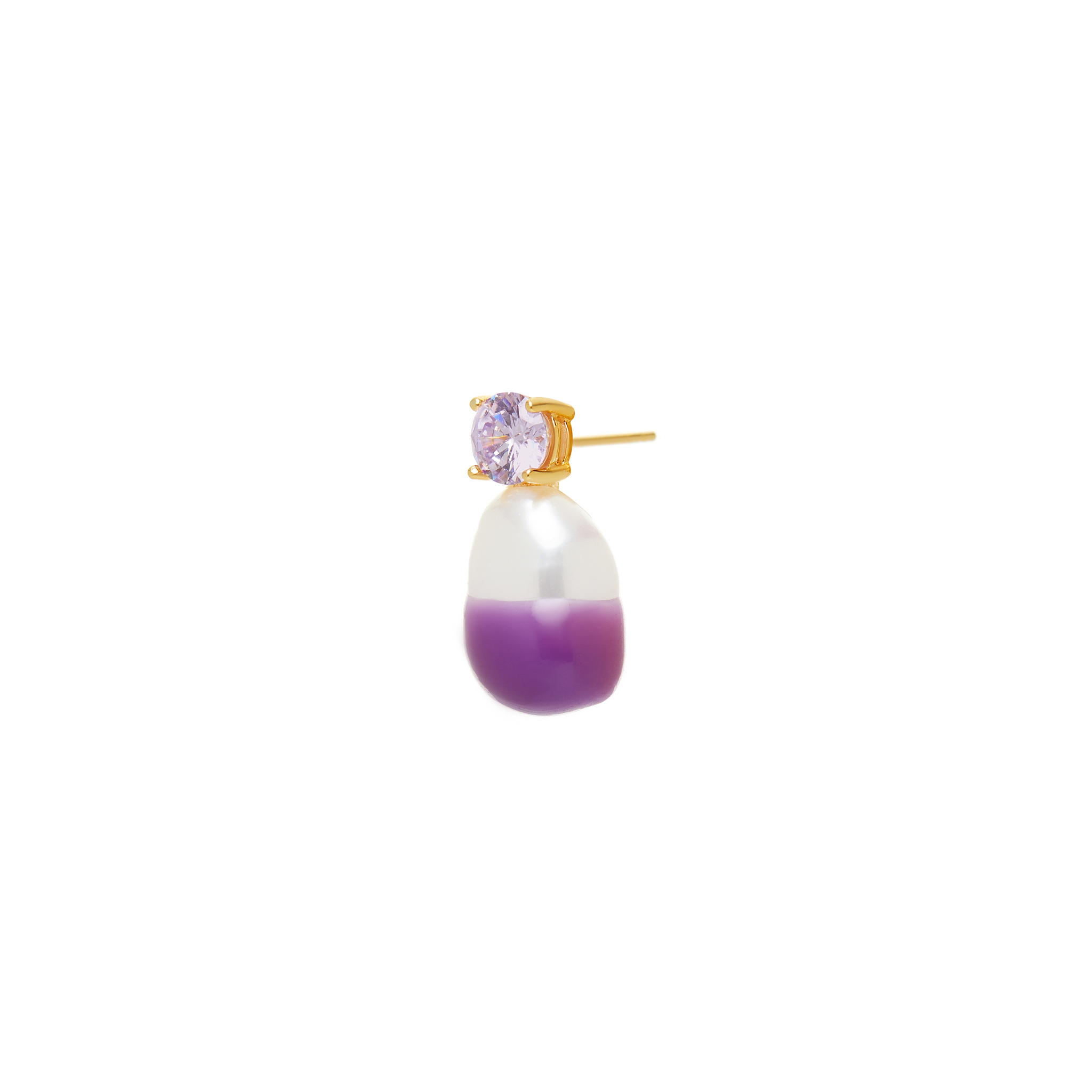 earring tina purple WILHELMINA GARCIA Серьга Swan Lake Pearl Earring – Purple