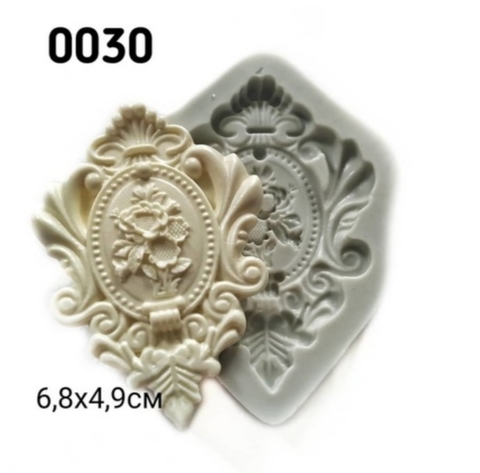 Молд Накладка с букетом 7х5см., Арт.PO-0030, силикон