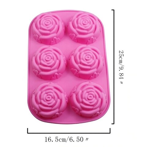 Форма для мыла силиконовая Розы (6 ячеек)