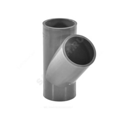 Тройник ПВХ серый под клеевое соед Дн 110х45гр Ру16 напорный Aquaviva YEE1100