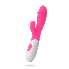 Розовый вибратор-кролик WOW с 30 режимами вибрации - 19,5 см. - 
