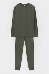 Пижама  для мальчика  КБ 2825/оливковый серый,крапинка