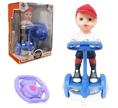 Мальчик на Р/У с гироскутером, СВЕТ/МУЗЫКА, в коробке, размер 31см*23см*14см