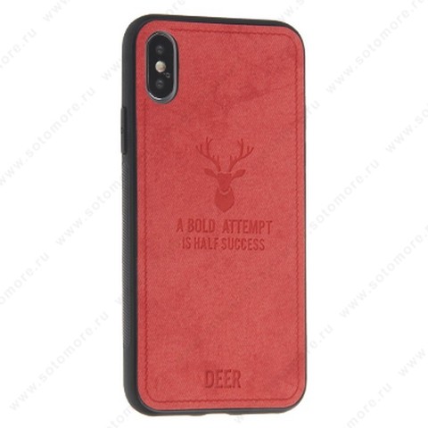Накладка для Apple iPhone XS Max DEER красный