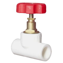 Клапан (вентиль) PP-R запорный белый внутренняя пайка Дн 20х90гр VALFEX 10146020