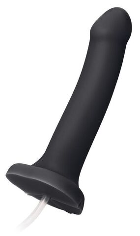 Черный фаллос с имитацией эякуляции Silicon Cum Dildo L - 19,6 см. - Strap-on-me 6013267