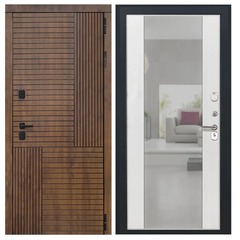 Купить Входная дверь термо Авеста - Алиса ПВХ ясень белый с зеркалом