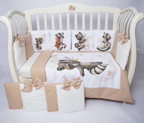 Комплект 17 предметов универсальный Енотик с игрушками цвет кофейный