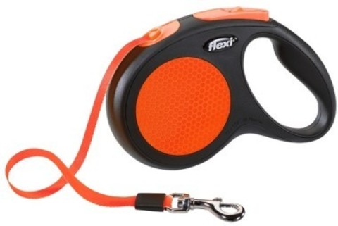 Flexi поводок-рулетка Limited Edition New Neon M (до 25 кг) лента 5 м (оранжевый)