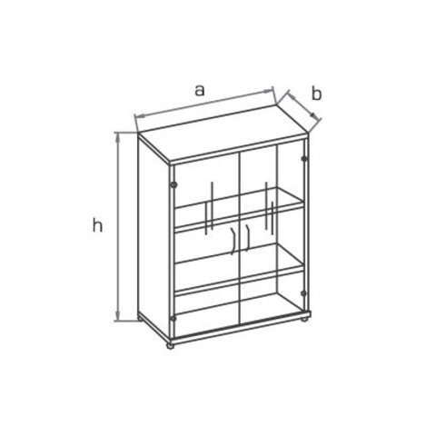 Шкаф со стеклянными дверцами R3S72 МОНО-ЛЮКС