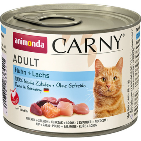Animonda Carny Poultry Adult консервы для взрослых кошек с курицей и лососем 200 г