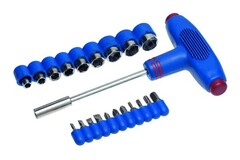 33-2-123 Отверточная рукоятка Т-образная, с битами и торцевыми головками, CR-V, 20 предметов (РемоКолор)