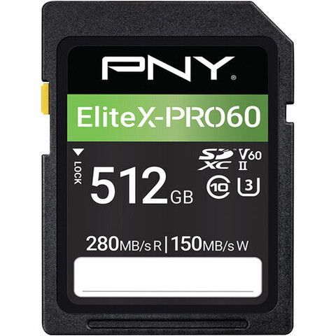 Карта памяти PNY 512GB EliteX-PRO60 UHS-II SDXC 280МБ/с