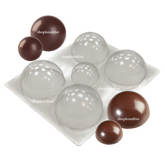 Пластиковая форма для шоколада Полусфера Д 6 см Д 4 см 5 ячеек