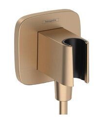 Hansgrohe FixFit Q 26887140 Шланговое подключение с держателем ручного душа (бронза шлифованная) фото
