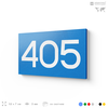 Номер на дверь 405, табличка на дверь для офиса, квартиры, кабинета, аудитории, склада, голубая 120х70 мм, Айдентика Технолоджи
