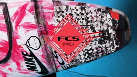 Коврик для серфборда FCS Julian Wilson Grey Camo/Blood Orange