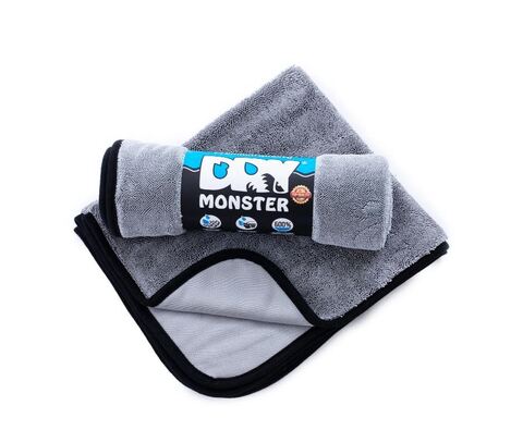 Dry Monster Микрофибра для сушки с оверлоком 55x75см, 650гр/м, серая