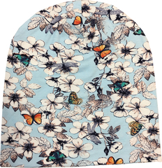 Летняя шапка бини с бабочками