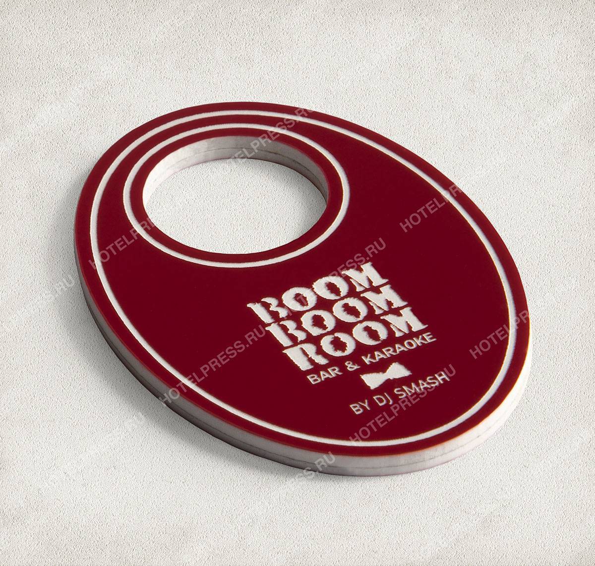 Двухсторонний номерок бара караоке Boom Boom Room by Dj Smash