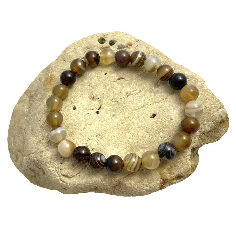Женские браслеты Браслет на руку из натурального камня Агат брауни 8 мм IMG_6874-min.jpg