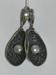 Авокадо (серьги из серебра)