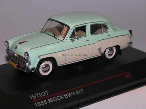 Moskvich-407 light green-beige 1958 IST027 IST Models 1:43