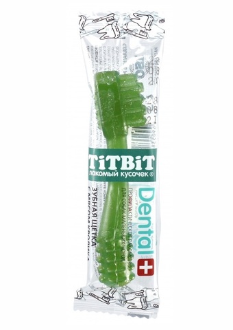 Titbit Dental+ лакомство для собак маленьких пород Зубная щетка с мясом кролика