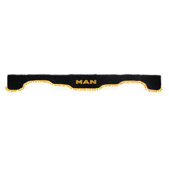 Ламбрекен MAN (флок, черный, желтые шарики) 230см