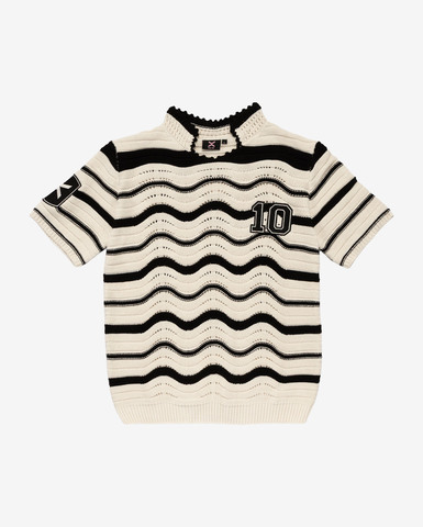 Поло ФК 10 Striped чёрно-молочное
