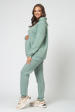 Утепленный спортивный костюм для беременных и кормящих 16025 зеленый гранит