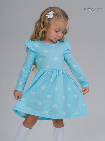 Платье Фея вязаное сердце голубой