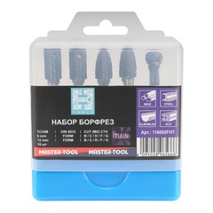 Набор бор-фрез твердосплавных 10шт HM TiALN S=6мм Mini-Box H-Tools 116002FHT