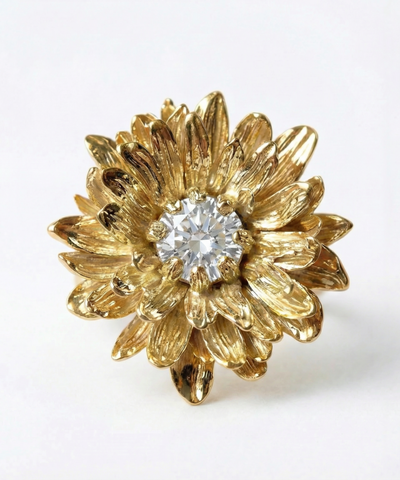 Кольцо Хризантема gold