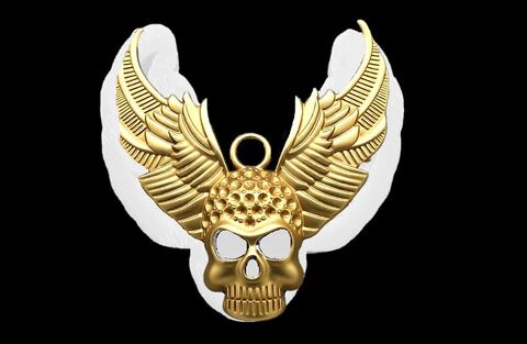 Силиконовый молд Череп с крыльями