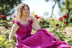 Есения. Платье женское льняное с оборками PL-4233