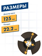 Круг лепестковый торцевой ПРАКТИКА стробоскопический 125 х 22 мм Р 120 серия Эксперт (922-906)