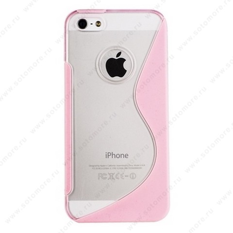 Накладка силиконовый TPU для Apple iPhone SE/ 5s/ 5C/ 5 с пластиковой вставкой розовый