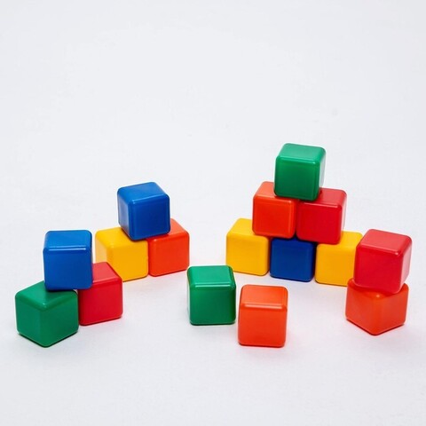 Набор цветных пластиковых кубиков, 16 шт