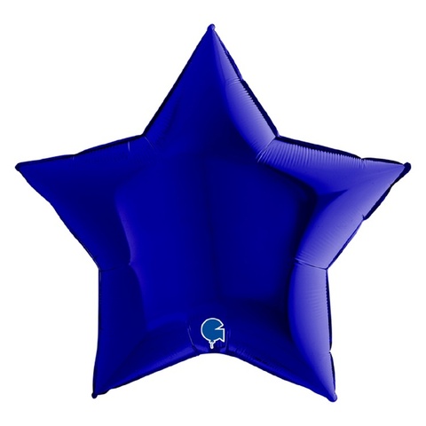 Большой Шар Звезда Металлик Синий