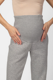 Утепленные брюки для беременных 15051 серый меланж