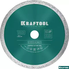 KRAFTOOL Keramo, 180 мм, (22.2 мм, 10 х 2.6 мм), сплошной алмазный диск (36684-180)