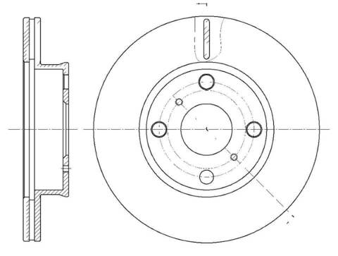 Диск тормозной вентилируемый G-brake  GR-02061