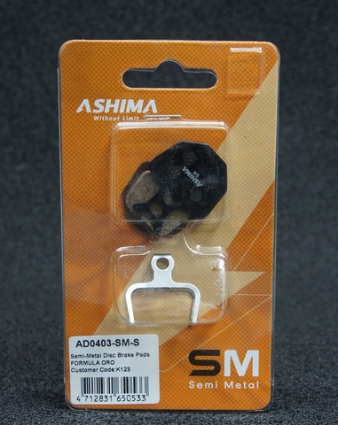 Колодки Ashima AD-0403-sm для тормозов Formula ORO полуметалл