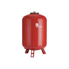 Бак расширительный для отопления WESTER WRV объём 300л, DN 32, PN 25, вертикальный, резьбовое-НР, G-1 1/4'', с опорами, красный, Турция