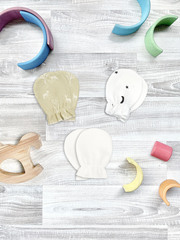 Рукавички-антицарапки Mjölk Лес/Ночное небо/Экрю сет из 3х пар