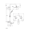 Душевая система внешнего монтажа с термостатом и изливом 158 см с верхней лейкой 20х20 см Ideal Standard IdealRain Pro A5778AA